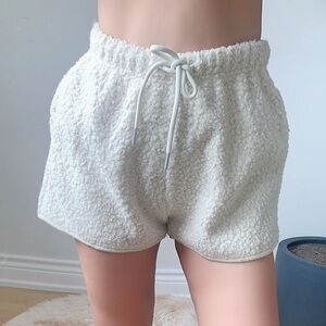 EGG Cream Teddy Fleece Lined Shorts NWT